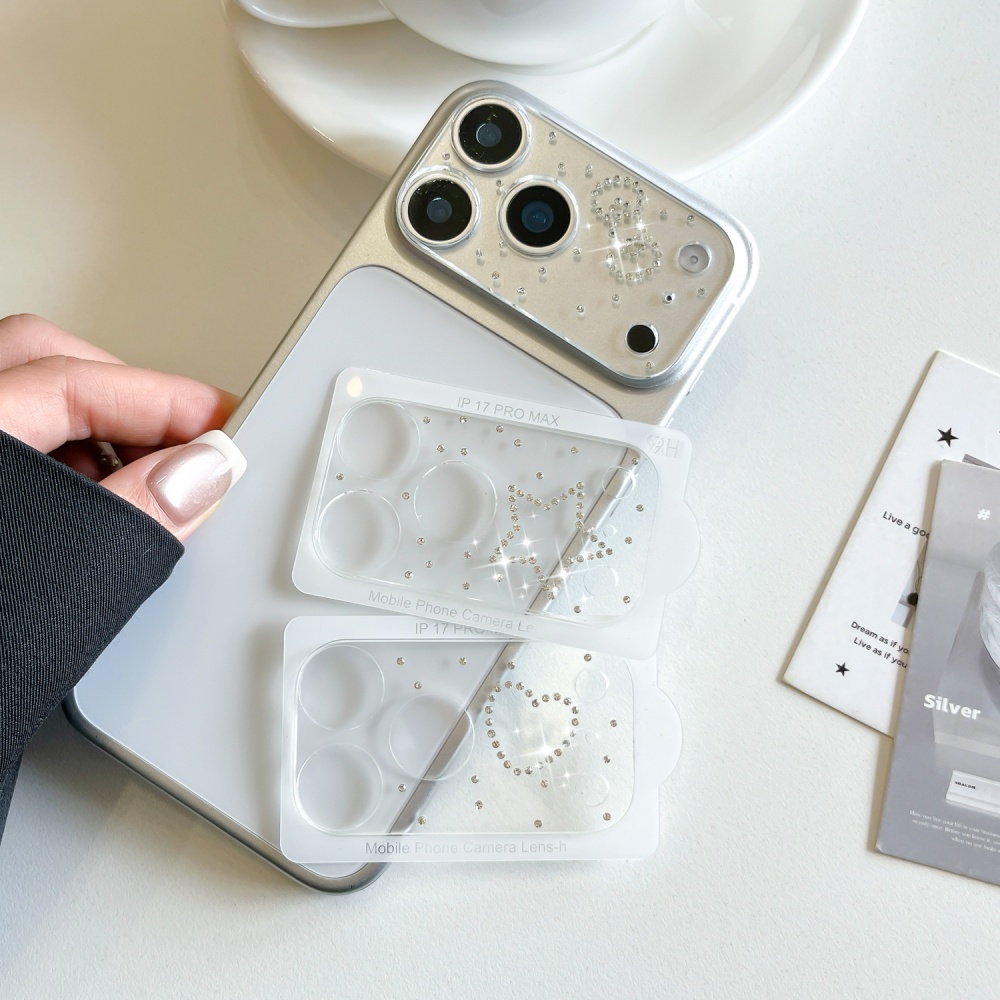 Camera Lens Protector - Luxuruy Diamond 3D Heart Glass Camera