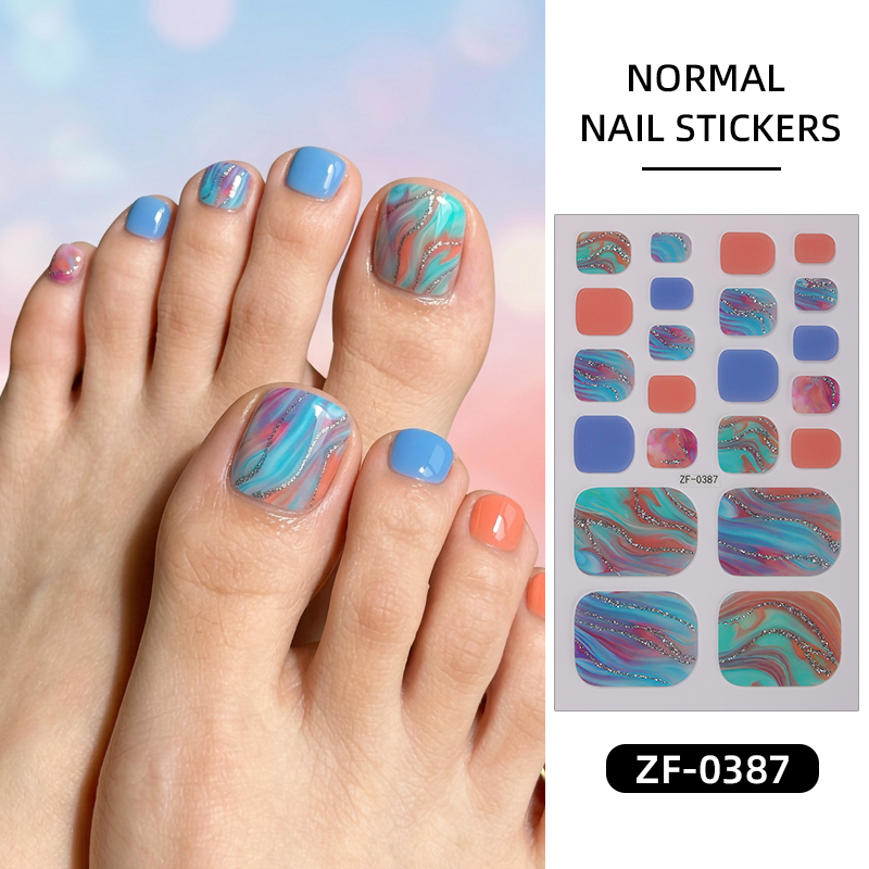 22Tips Gradient Marble Toe Nai - Full Cover Adhesive ulasan dan harga