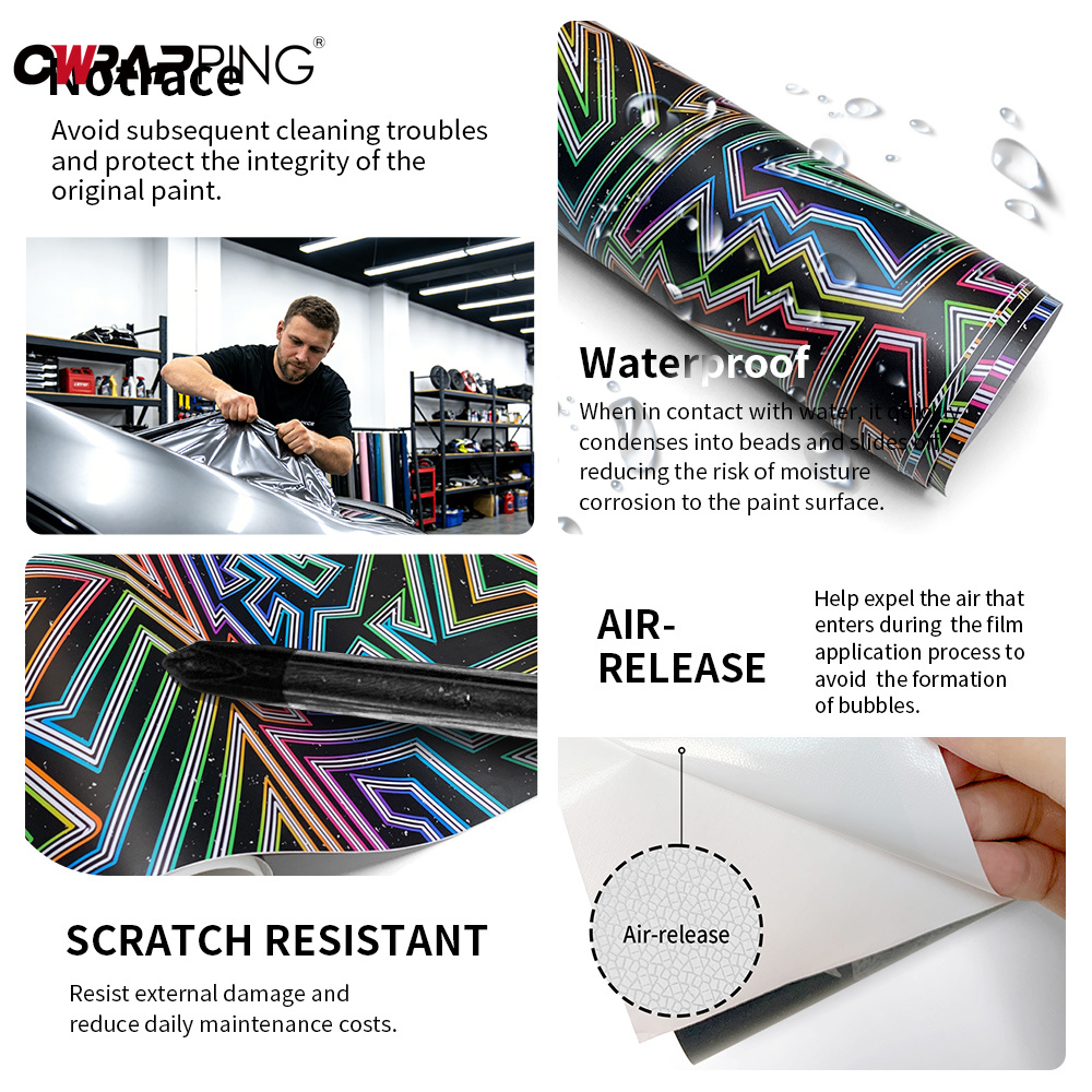 Rainbow Line Car Vinyl Wrap Ai - Full Cover Adhesive ulasan dan harga