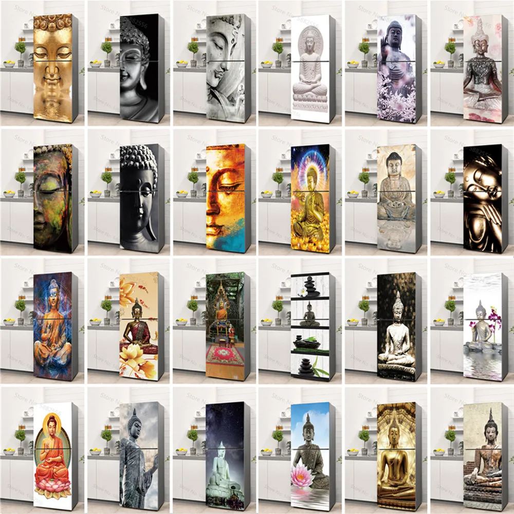Buddha Art Vinyl Fridge Sticke - Full Cover Adhesive ulasan dan harga