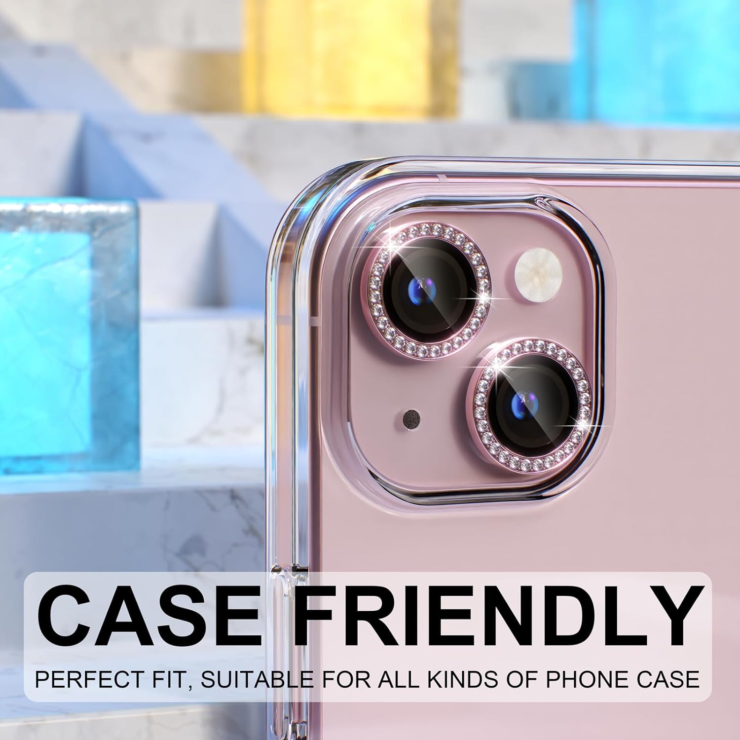 1PC Pink Glitter Diamond Camer - Tempered Glass Screen 9H ulasan dan harga