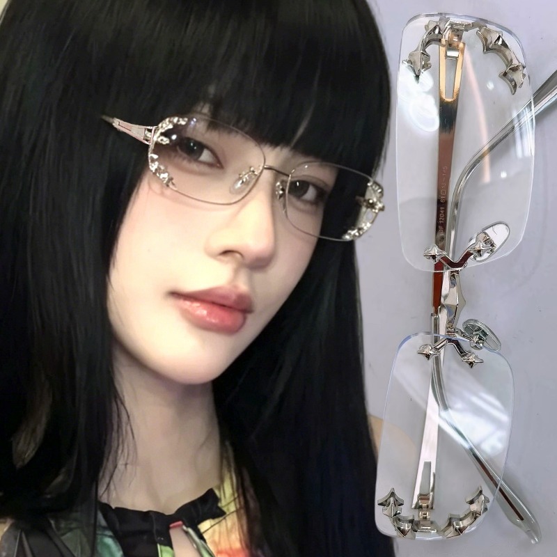 Vintage Rimless Square Star Gl - Anti Blue Light Film ulasan dan harga