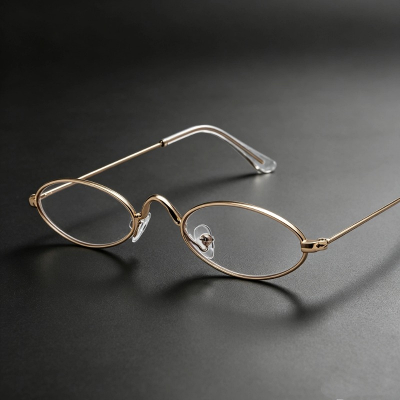 Y2K Small Oval Metal Glasses W - Anti Blue Light Film ulasan dan harga