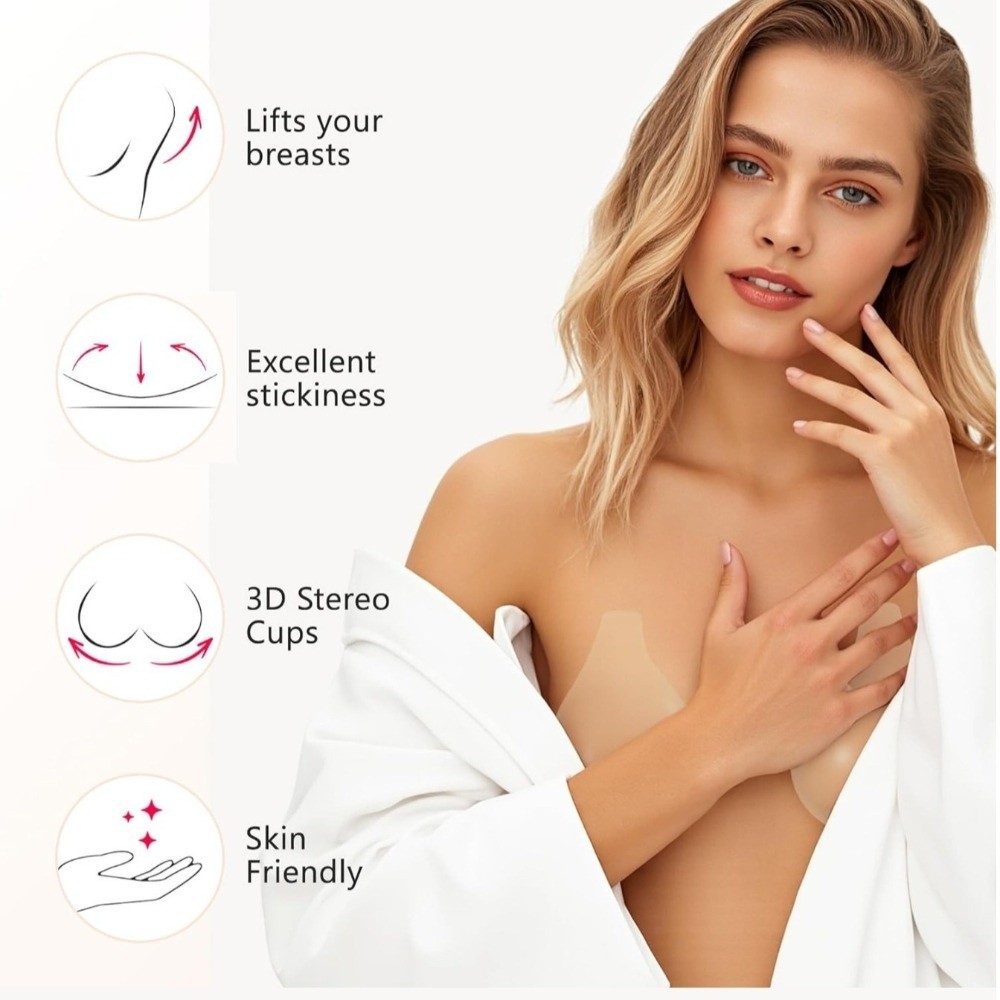 Seamless Silicone Nipple Cover - Full Cover Adhesive ulasan dan harga